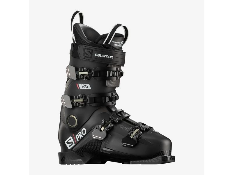 Salomon Heren Skischoen S Pro 100 Black-belluga-red 1 Salomon Heren Skischoen S Pro 100 Black-belluga-red